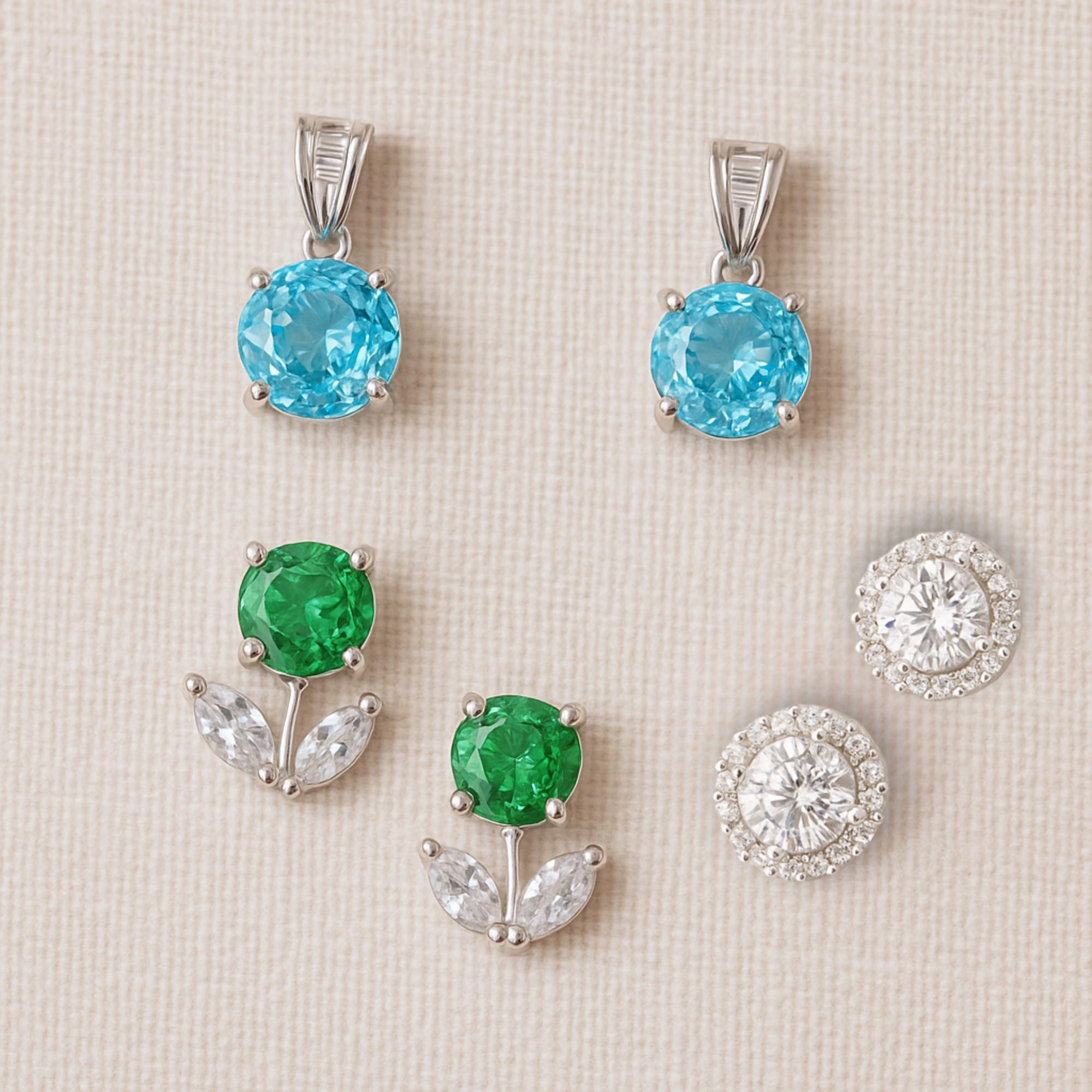 MOISSANITE AND 925 SILVER EARRINGS