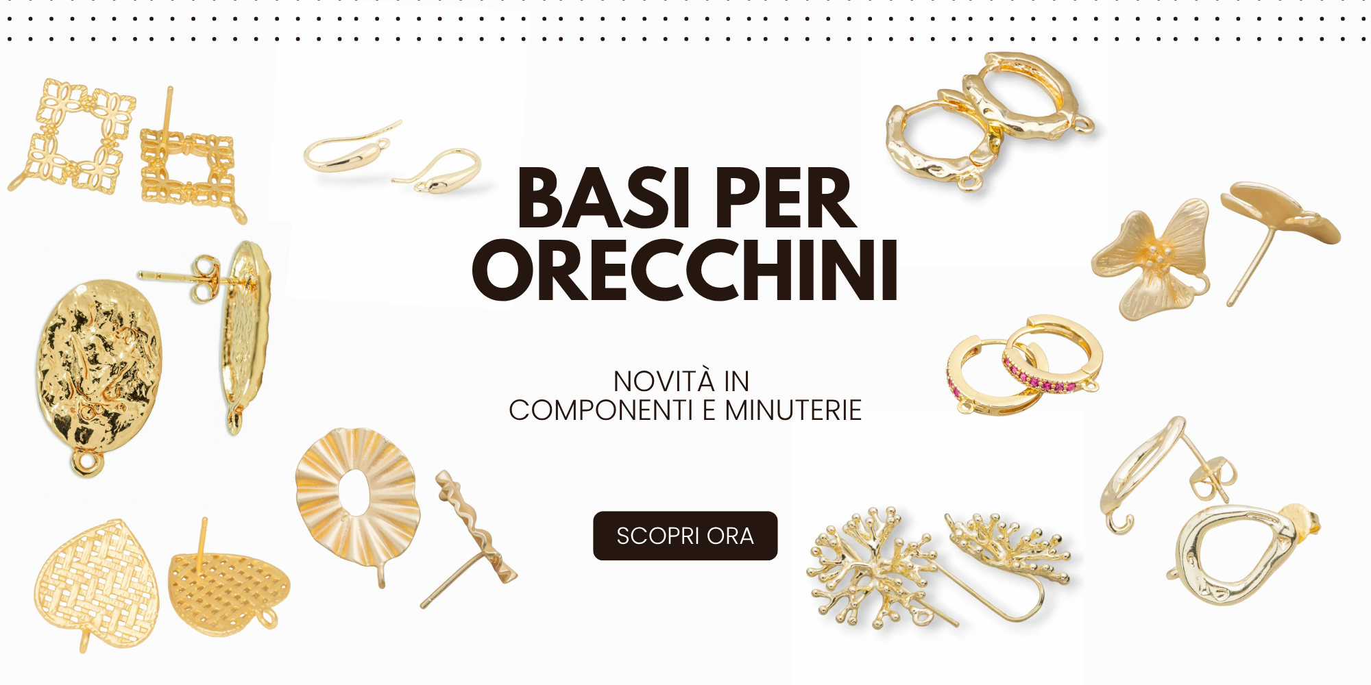 Basi per Orecchini in Bronzo e Ottone