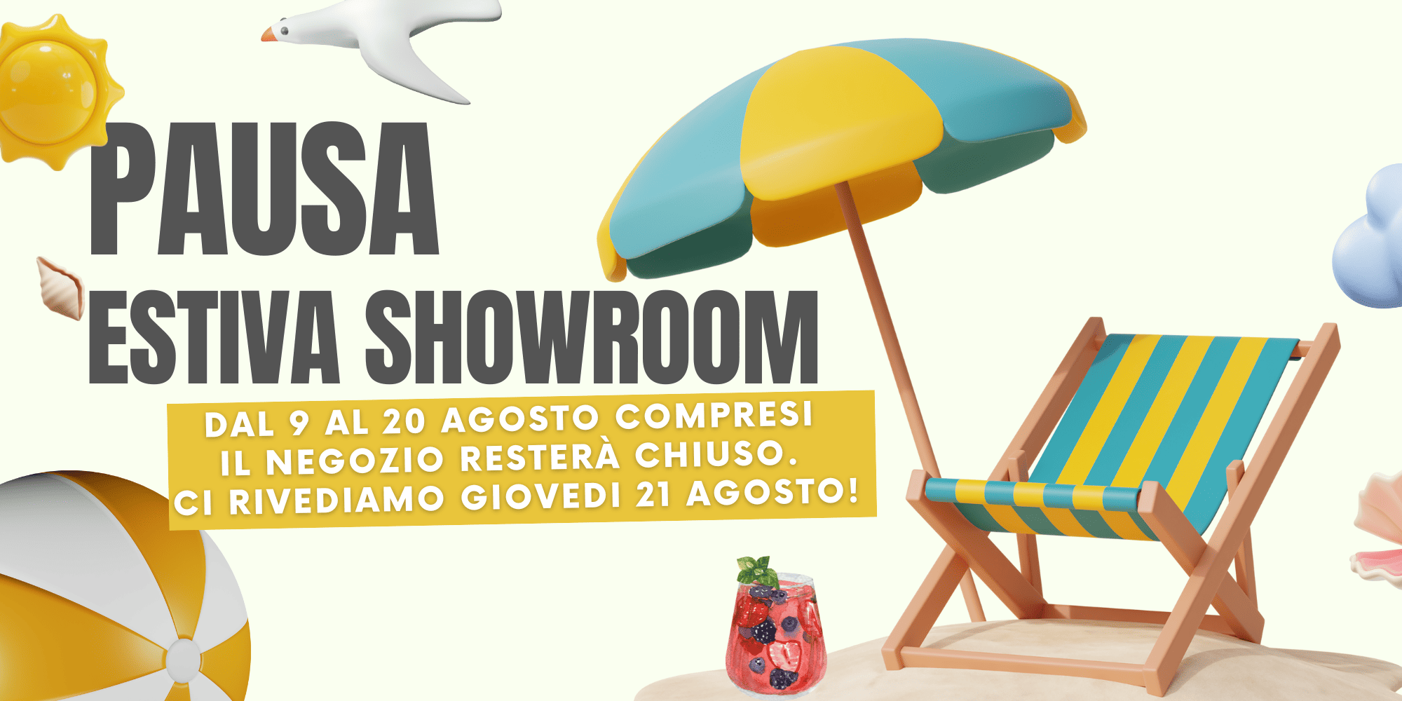 Pausa Estiva dal 9 al 20 Agosto